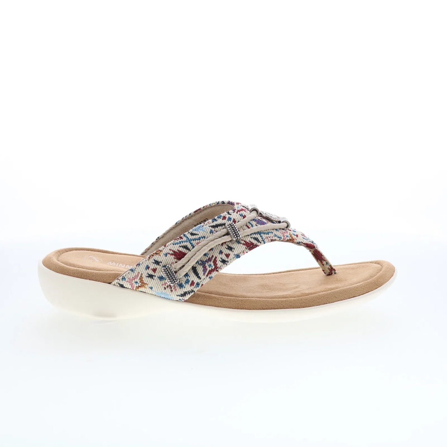 Minnetonka Silverthorne 360 504287 Womens Beige Flip-Flops Sandals Shoes