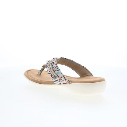 Minnetonka Silverthorne 360 504287 Womens Beige Flip-Flops Sandals Shoes
