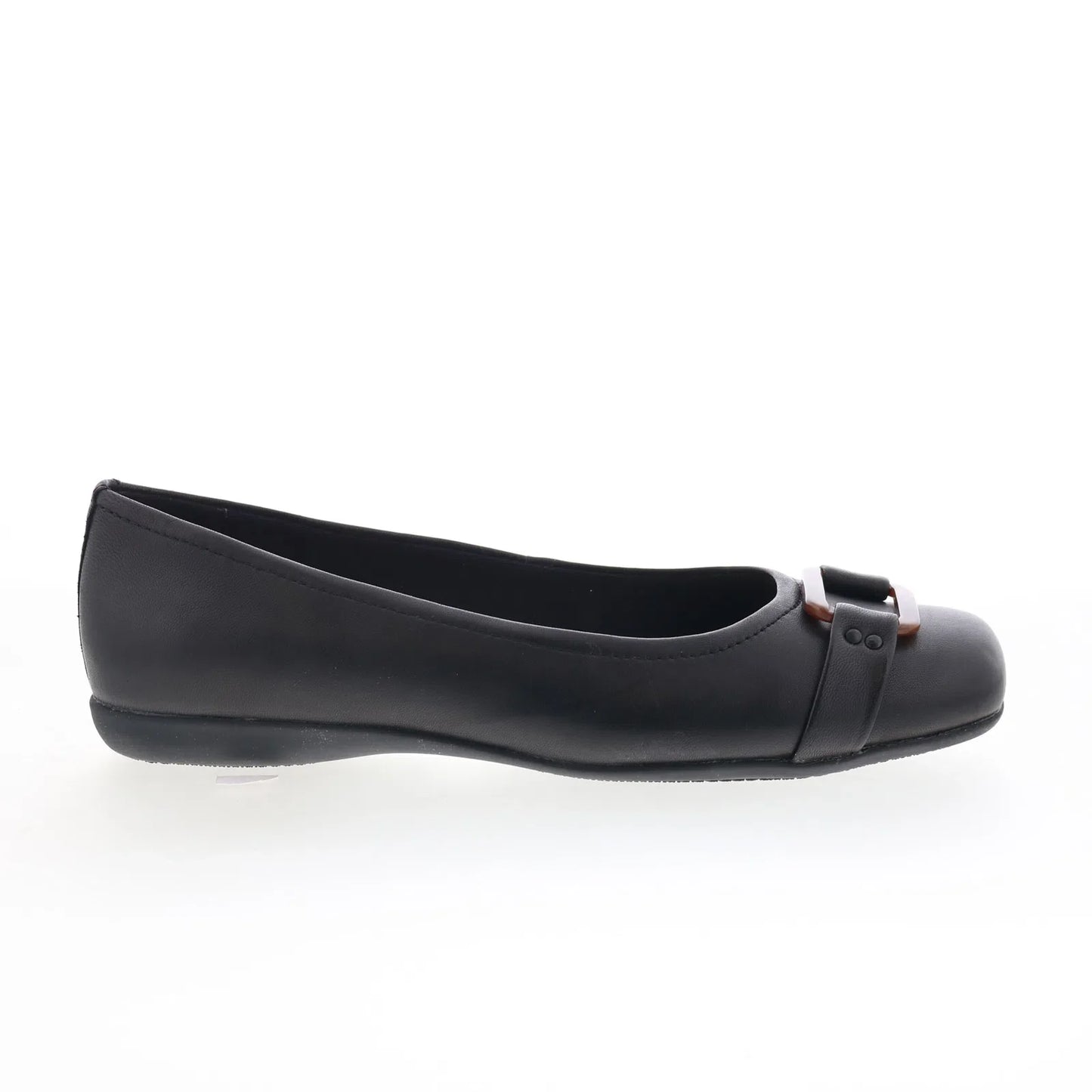 Trotters Sizzle Signature T1251-093 Womens Black Leather Ballet Flats Shoes