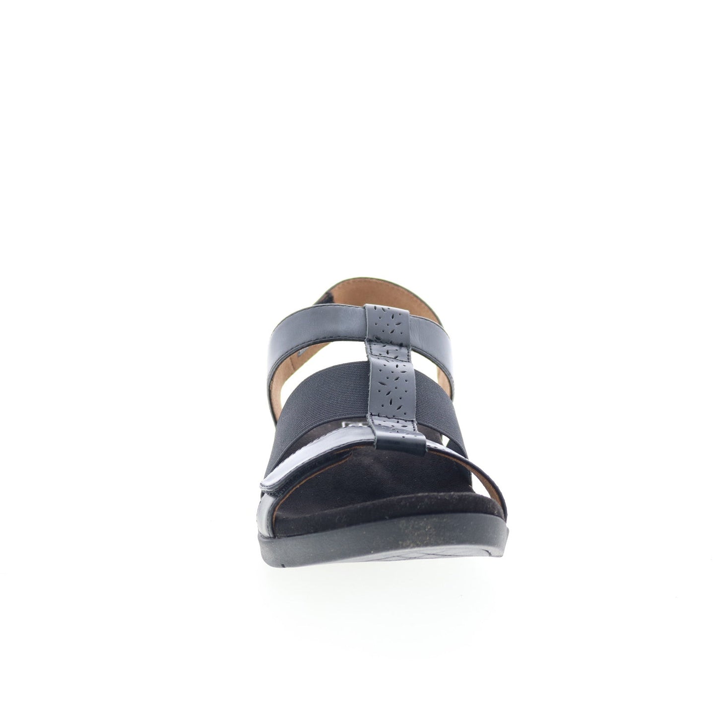 Spenco Anabel SP1059BLK Womens Black Leather Strap Sandals Shoes