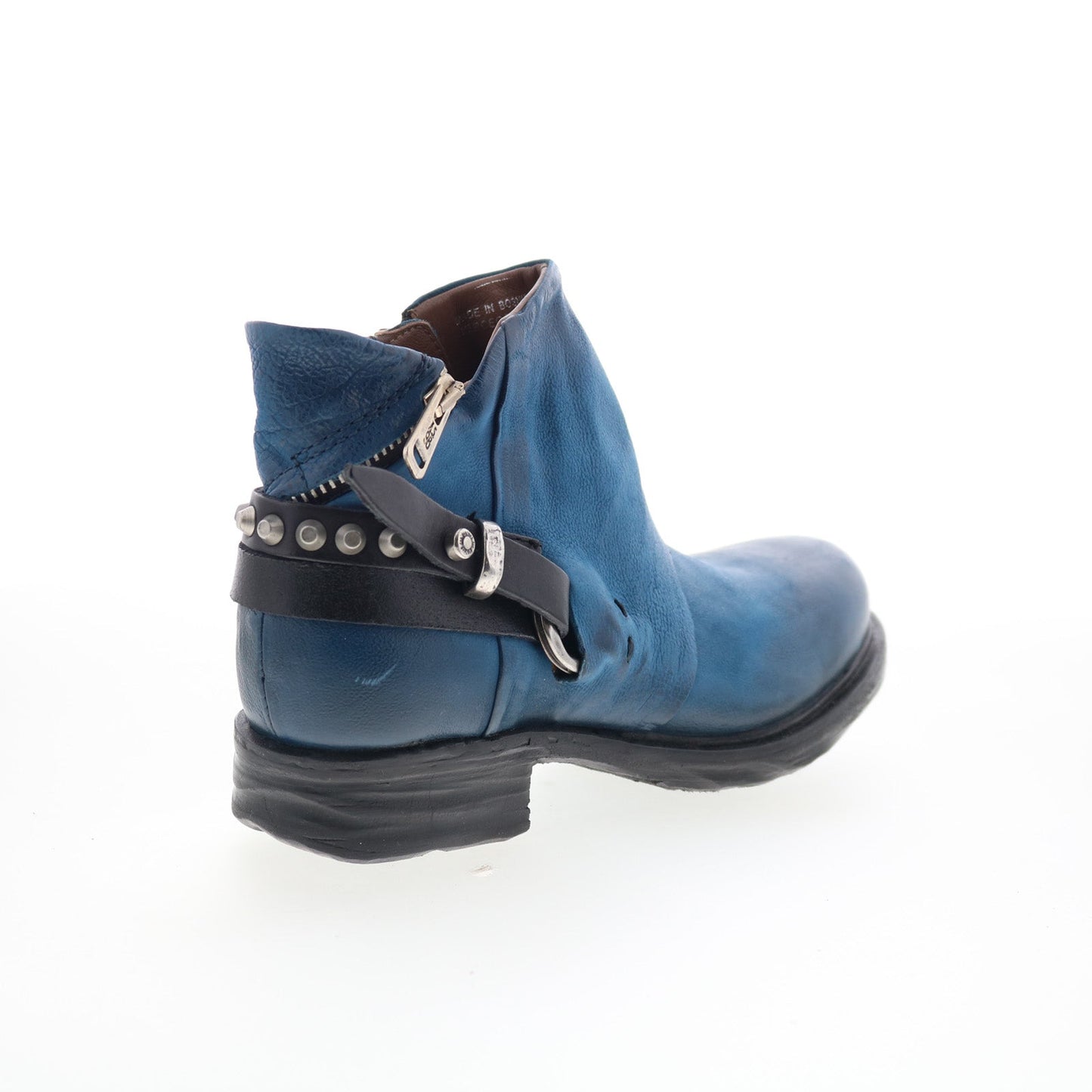 A.S. 98 Steve Womens Blue Leather Zipper Ankle & Booties Boots