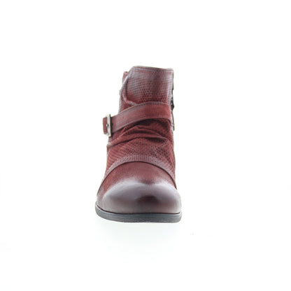 Miz Mooz Suzy Womens Burgundy Leather Zipper Ankle & Booties Boots