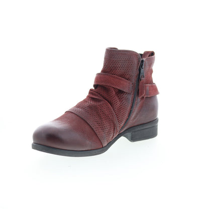 Miz Mooz Suzy Womens Burgundy Leather Zipper Ankle & Booties Boots