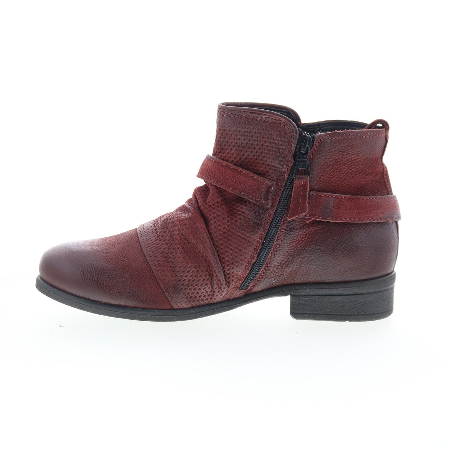 Miz Mooz Suzy Womens Burgundy Leather Zipper Ankle & Booties Boots