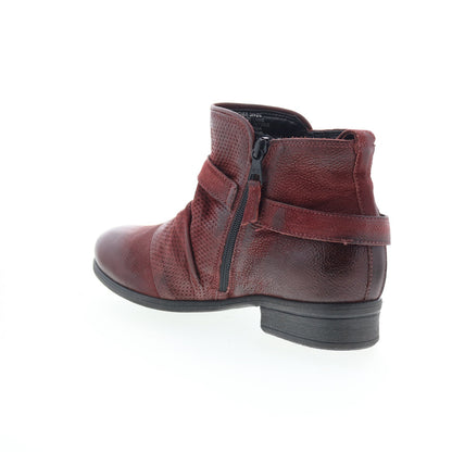 Miz Mooz Suzy Womens Burgundy Leather Zipper Ankle & Booties Boots
