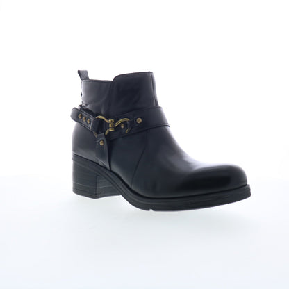 Miz Mooz Sydni Womens Black Leather Zipper Ankle & Booties Boots