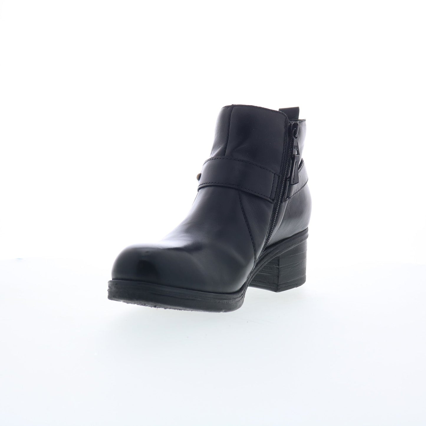 Miz Mooz Sydni Womens Black Leather Zipper Ankle & Booties Boots