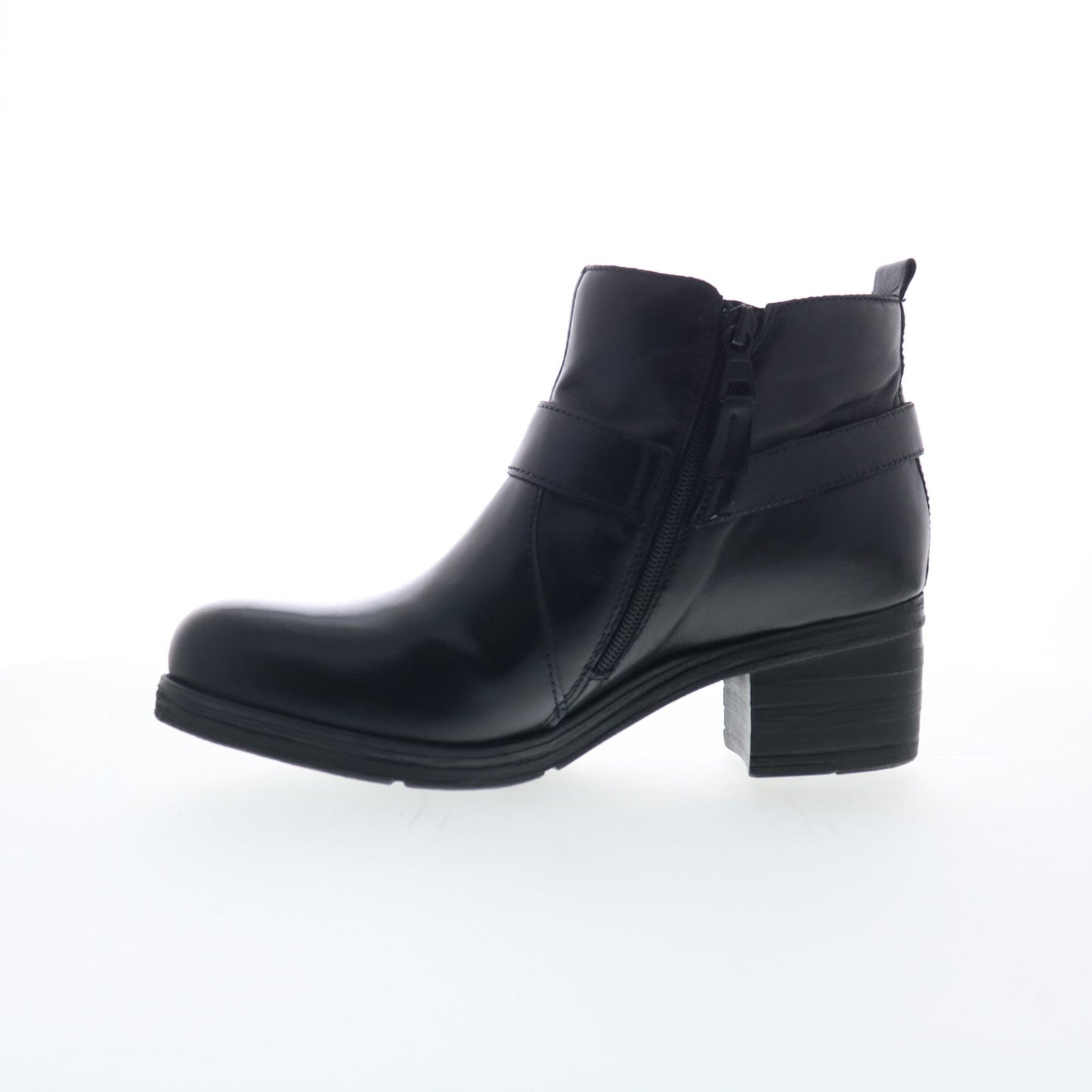 Miz Mooz Sydni Womens Black Leather Zipper Ankle & Booties Boots
