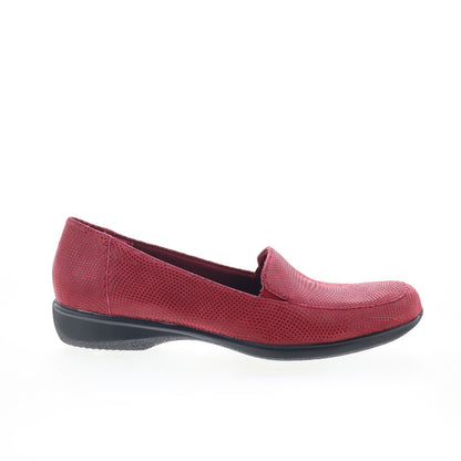Trotters Jenn Mini Dots T1365-612 Womens Red Extra Narrow Loafer Flats Shoes