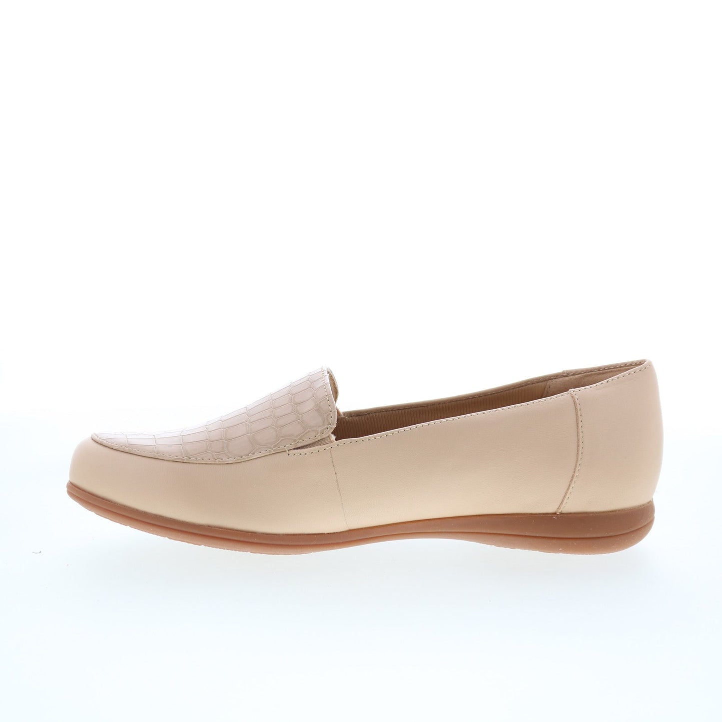 Trotters Deanna T2055-157 Womens Beige Leather Slip On Loafer Flats Shoes