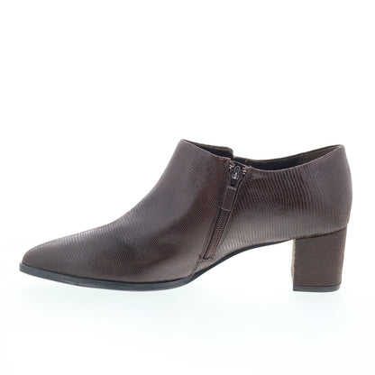 Trotters Keegan T2059-204 Womens Brown Leather Zipper Ankle & Booties Boots