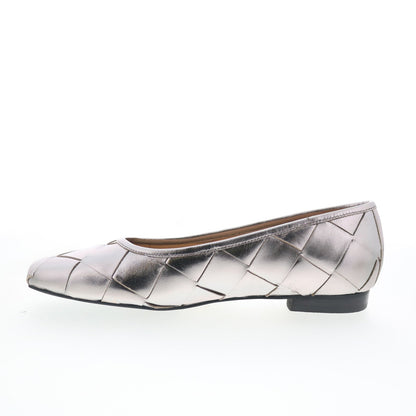 Trotters Hanny T2125-033 Womens Gray Leather Slip On Ballet Flats Shoes