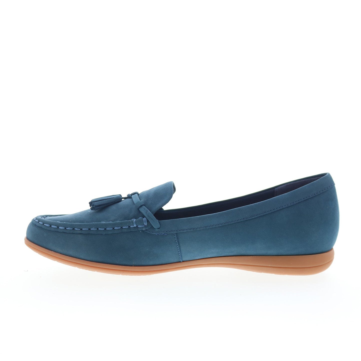 Trotters Dawson T2254-414 Womens Blue Leather Slip On Loafer Flats Shoes