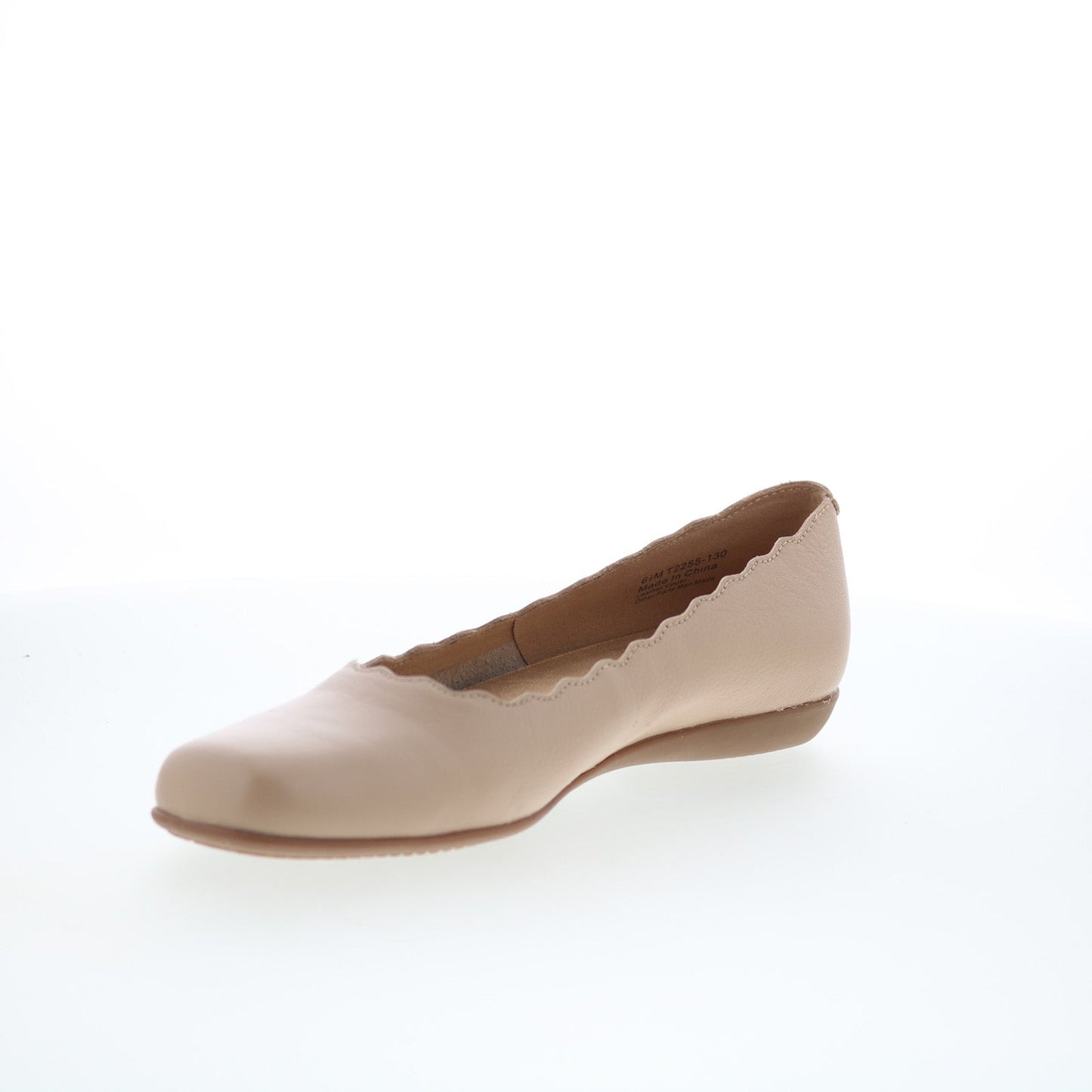 Trotters Sabine T2255-130 Womens Beige Leather Slip On Ballet Flats Shoes