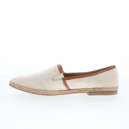 Trotters Estelle T2304-249 Womens Beige Leather Slip On Loafer Flats Shoes