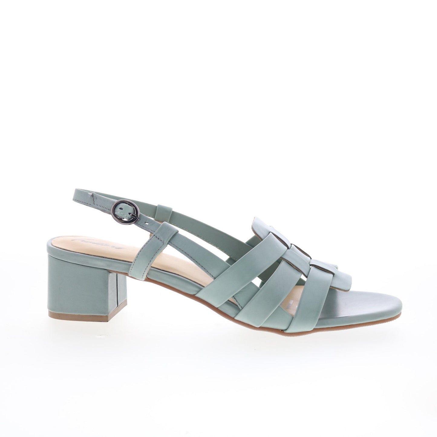 Trotters Luna T2313-315 Womens Green Leather Heeled Sandals Shoes
