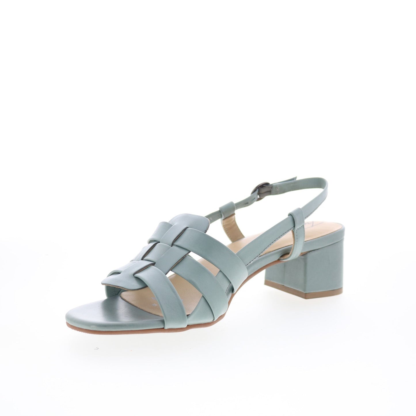 Trotters Luna T2313-315 Womens Green Leather Heeled Sandals Shoes