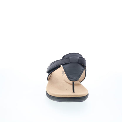 Trotters Robin T2317-001 Womens Black Leather Strap Thong Sandals Shoes
