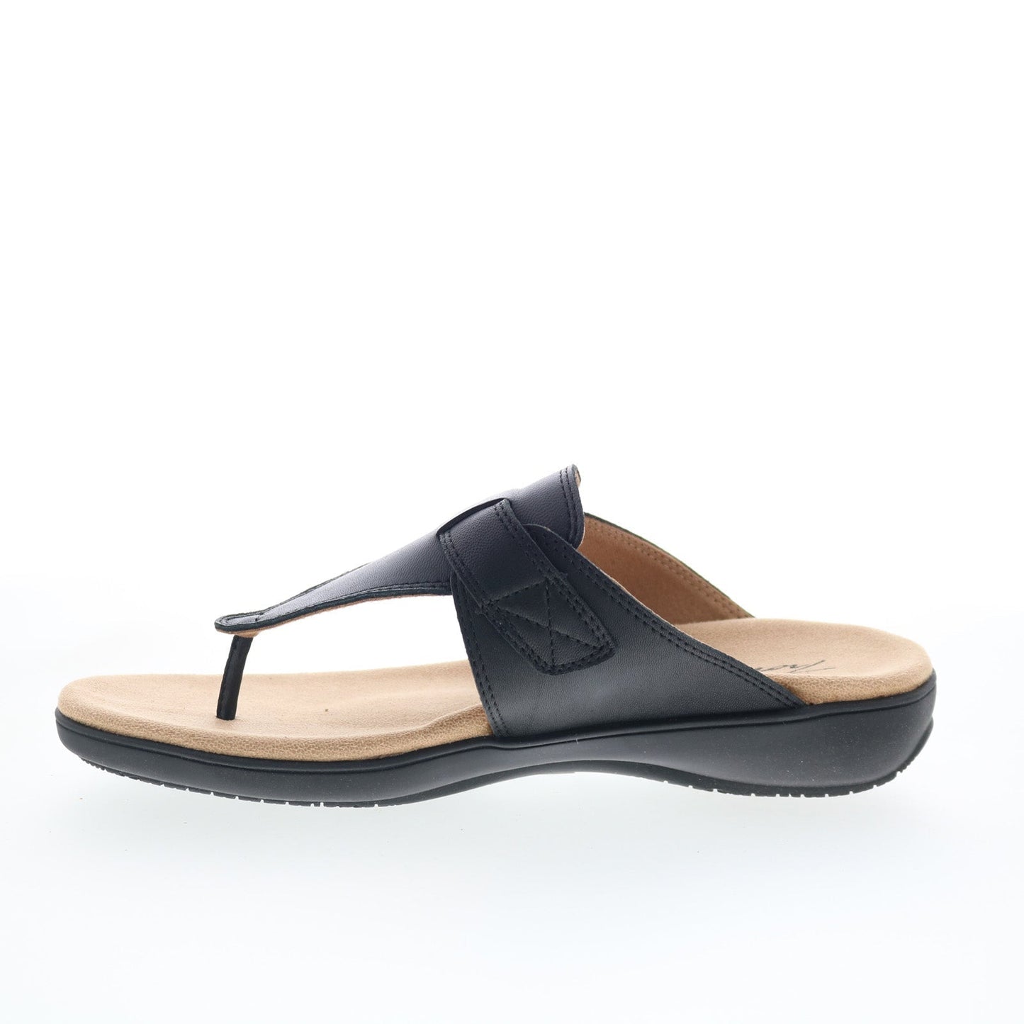 Trotters Robin T2317-001 Womens Black Leather Strap Thong Sandals Shoes