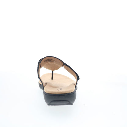 Trotters Robin T2317-001 Womens Black Leather Strap Thong Sandals Shoes