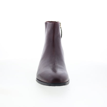 Trotters Ava T2451-615 Womens Brown Leather Zipper Ankle & Booties Boots