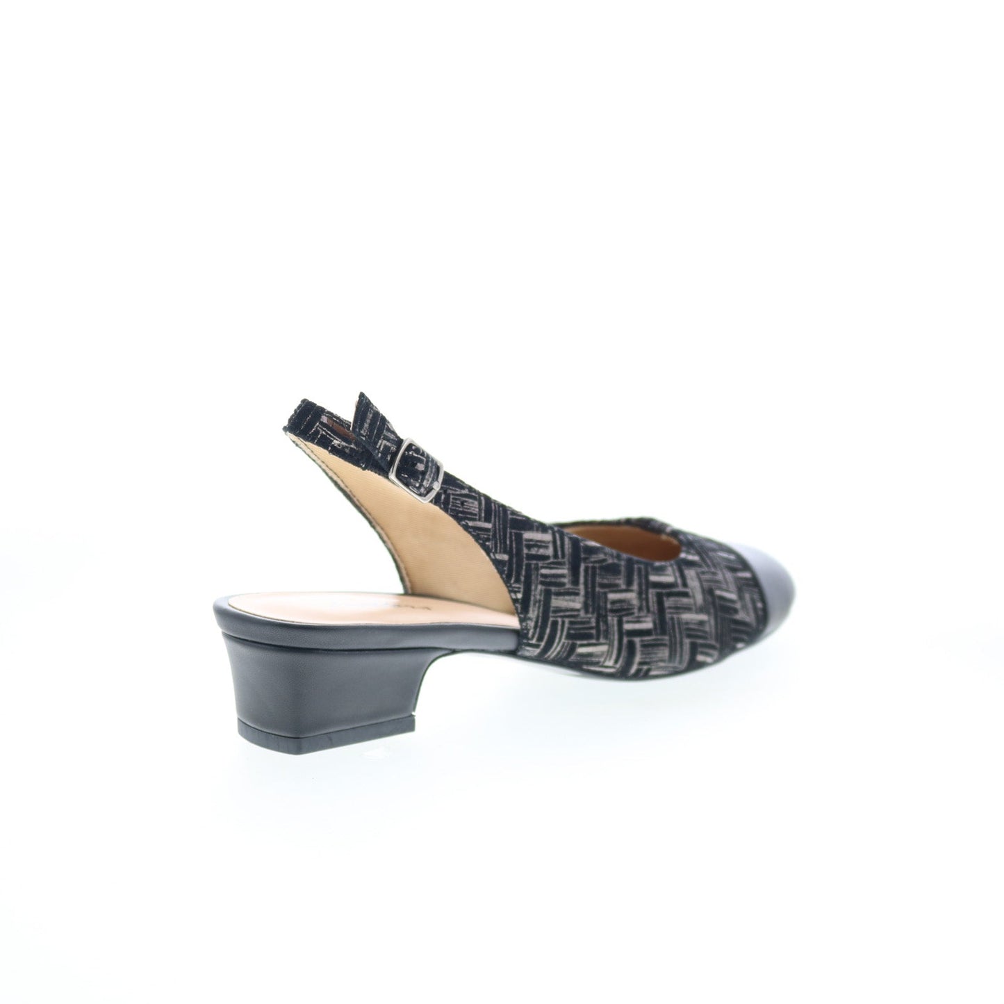 Trotters Dea T7001-013 Womens Black Leather Slingback Heels Shoes