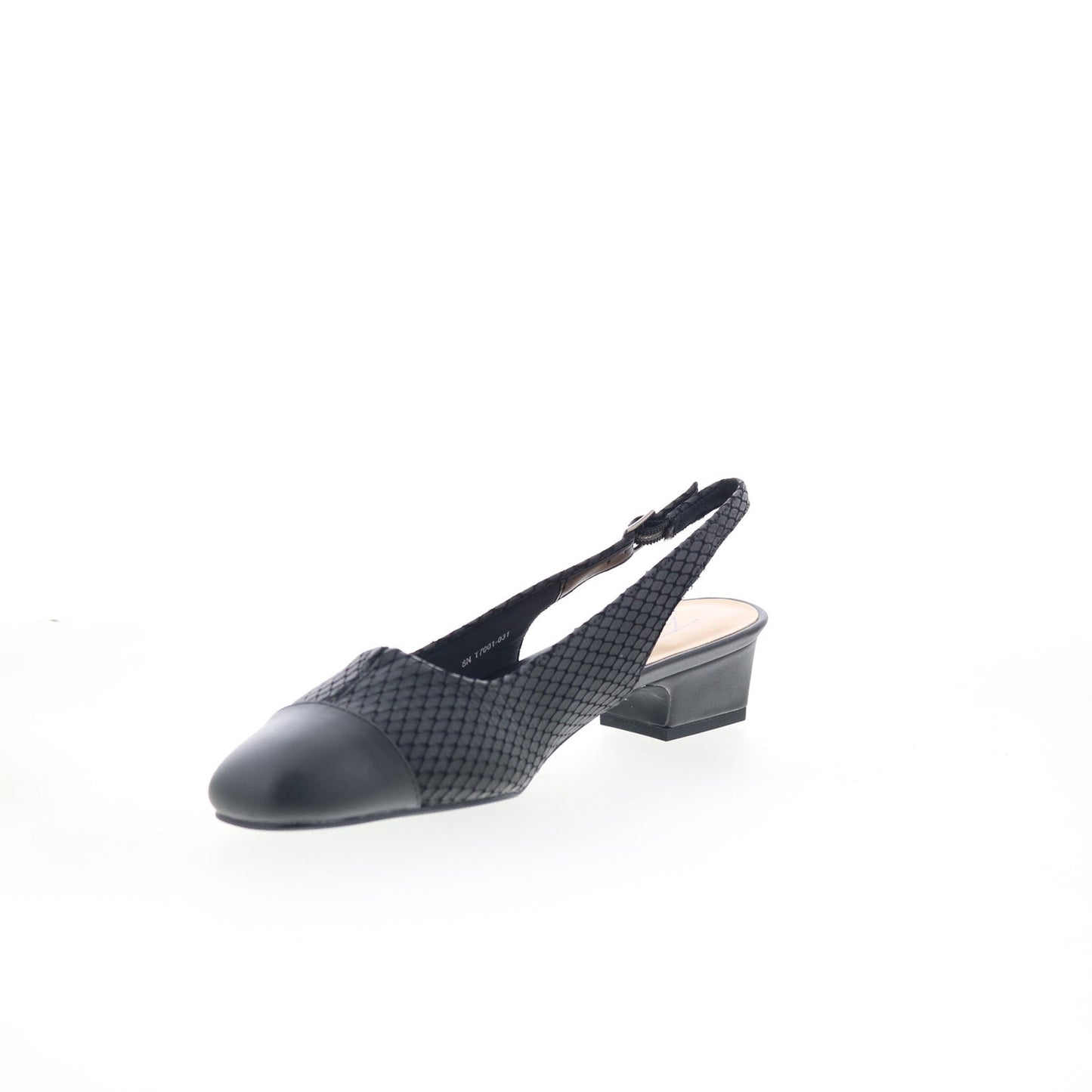 Trotters Dea T7001-031 Womens Black Narrow Leather Slingback Heels Shoes