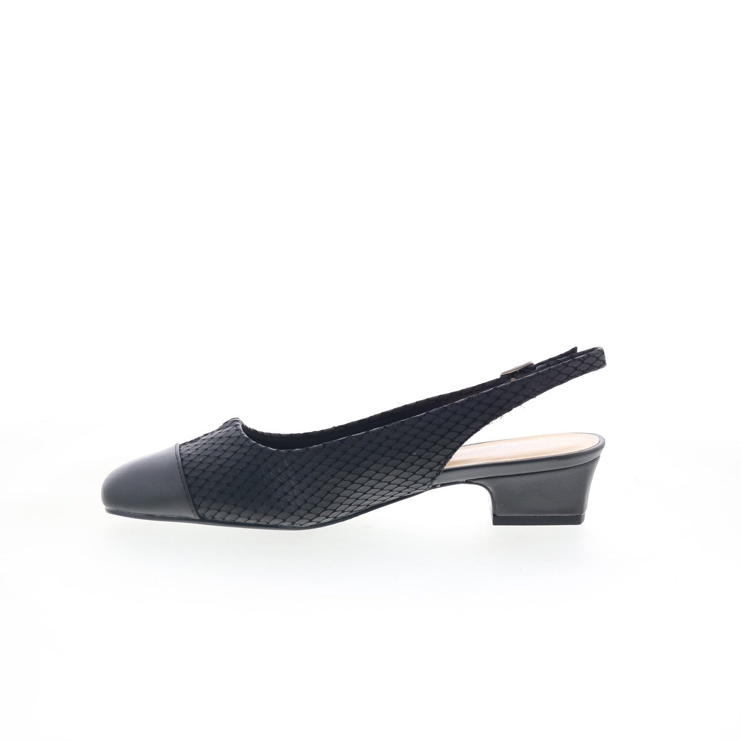 Trotters Dea T7001-031 Womens Black Narrow Leather Slingback Heels Shoes