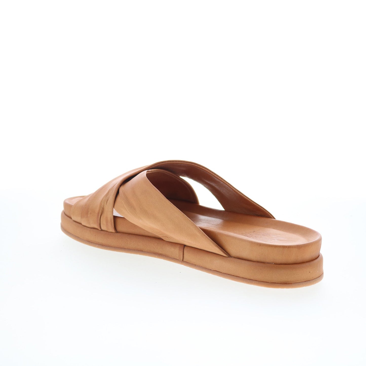 Miz Mooz Talisa Womens Brown Leather Slip On Slides Flats Shoes