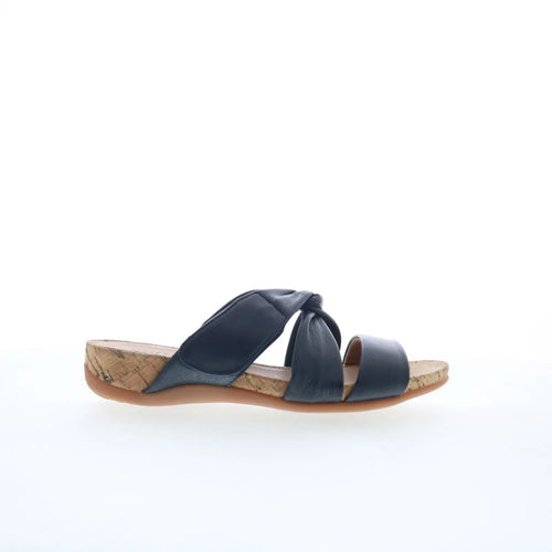 Softwalk Tallulah S2515-400 Womens Blue Leather Slip On Slides Sandals Shoes