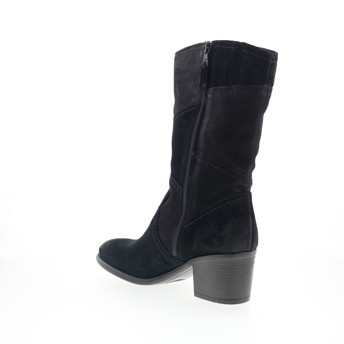 Miz Mooz Tansy Womens Black Suede Slip On Mid Calf Boots