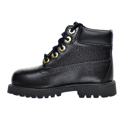 Timberland 6 Inch Premium Waterproof Baby Toddlers Boots Leather Black Textured
