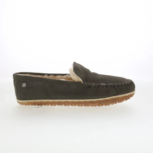 Minnetonka Terese 3307 Womens Gray Suede Slip On Loafer Flats Shoes