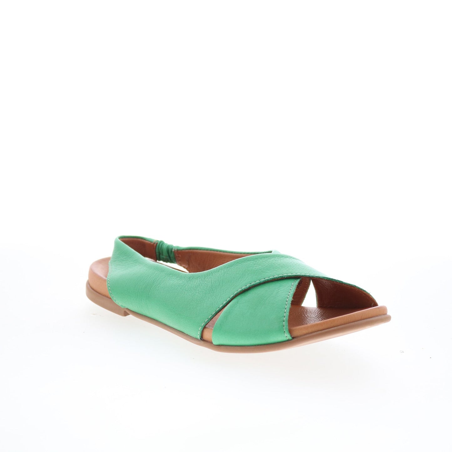 Miz Mooz Thayne Womens Green Leather Slip On Slingback Sandals Shoes