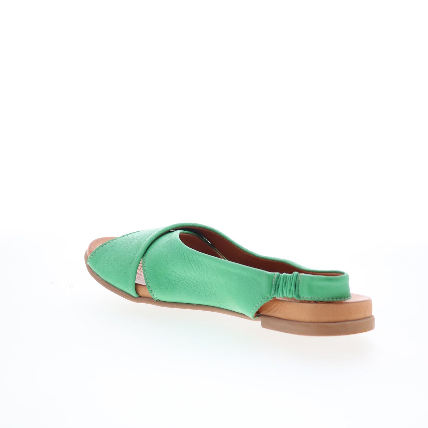 Miz Mooz Thayne Womens Green Leather Slip On Slingback Sandals Shoes
