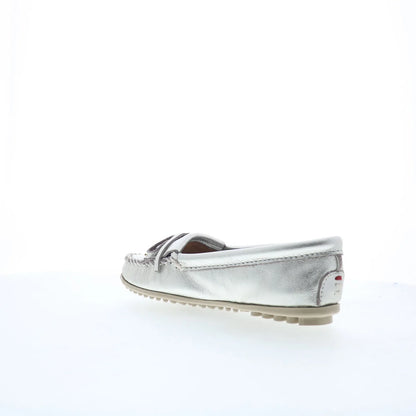 Minnetonka Thunderbird Animikii 627TB Womens Silver Loafer Flats Shoes