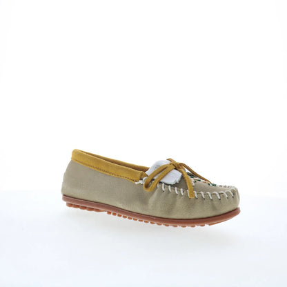 Minnetonka Thunderbird Animikii 628TB Womens Gray Suede Loafer Flats Shoes