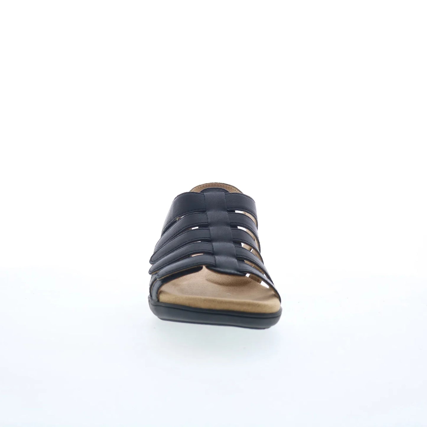Trotters Tiki T2109-001 Womens Black Leather Strap Sandals Shoes