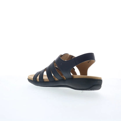 Trotters Tiki T2109-001 Womens Black Leather Strap Sandals Shoes