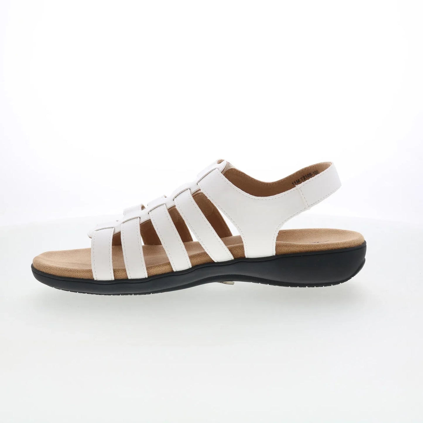 Trotters Tiki T2109-100 Womens White Leather Strap Sandals Shoes