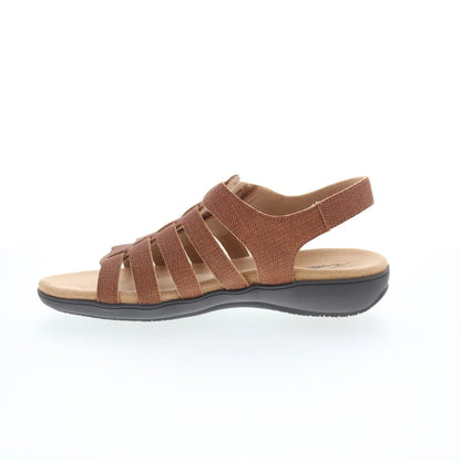 Trotters Tiki T2109-216 Womens Brown Nubuck Strap Sandals Shoes