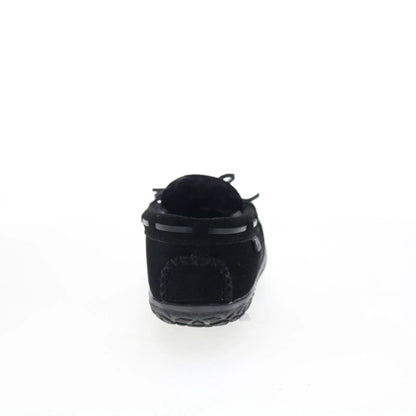 Minnetonka Tilia 40150 Womens Black Suede Slip On Moccasin Slippers Shoes