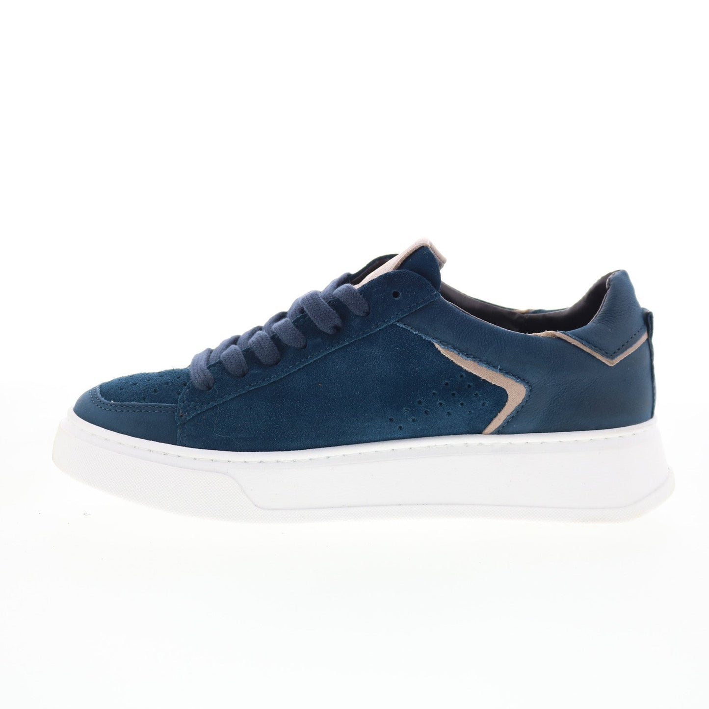Miz Mooz Tristin Womens Blue Suede Lace Up Lifestyle Sneakers Shoes