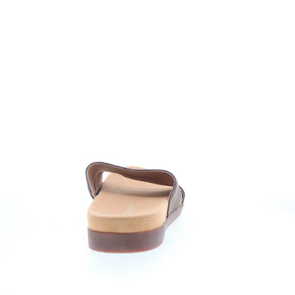 Spenco Twilight Woven SP1122FFR Womens Brown Leather Slides Sandals Shoes