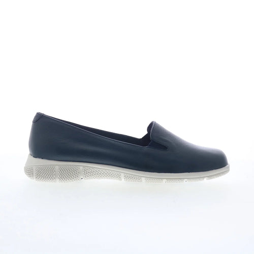 Trotters Universal T2110-400 Womens Blue Leather Slip On Loafer Flats Shoes
