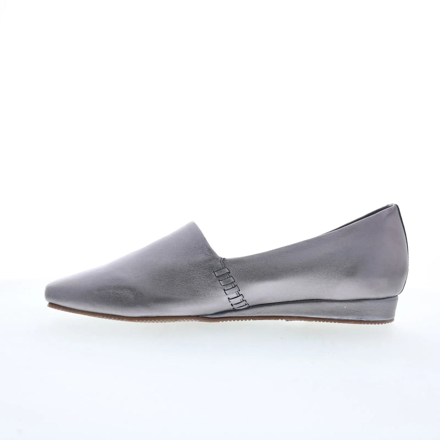 Softwalk Vale S2368-033 Womens Silver Leather Slip On Loafer Flats Shoes