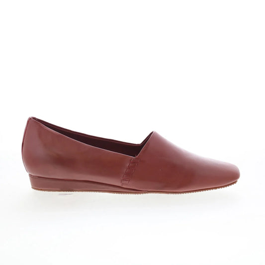 Softwalk Vale S2368-245 Womens Brown Leather Slip On Loafer Flats Shoes
