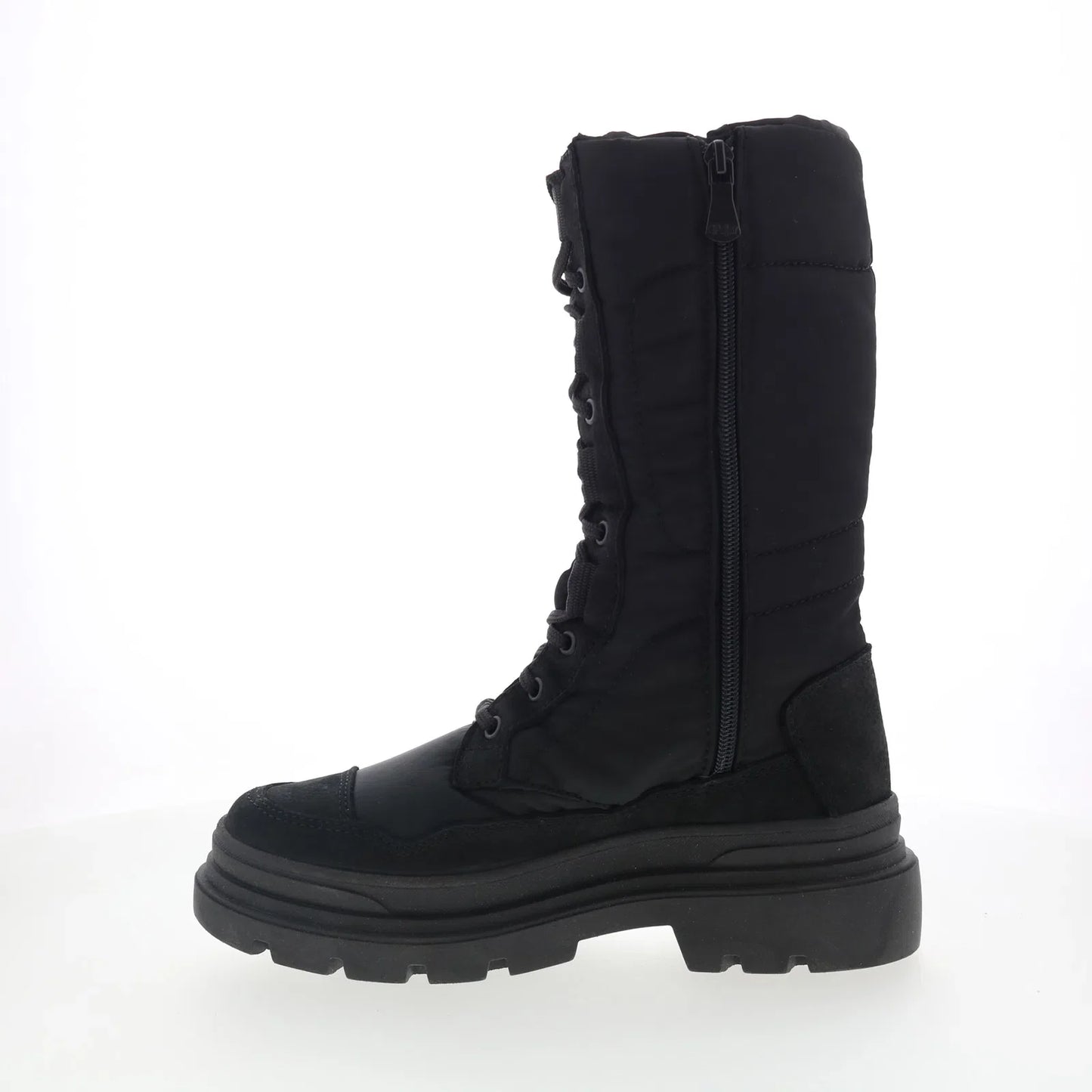 Pajar Vania High PDPAB00835.01 Womens Black Canvas Lace Up Mid Calf Boots
