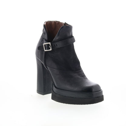 A.S. 98 Vinal Womens Black Leather Zipper Ankle & Booties Boots