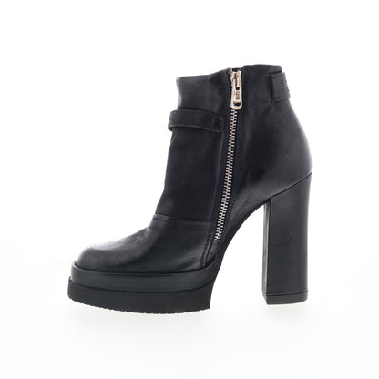 A.S. 98 Vinal Womens Black Leather Zipper Ankle & Booties Boots